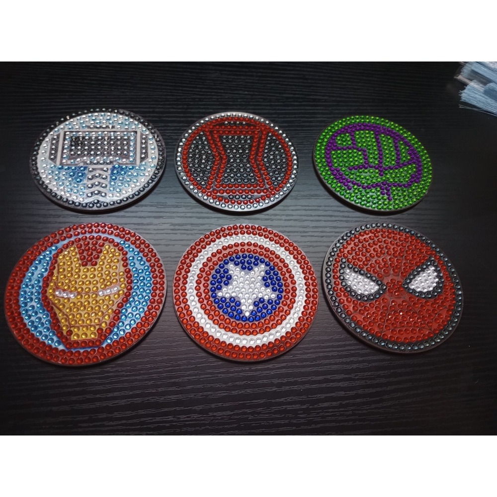 Marvel‎ Superhero Diamond Painted Coaster Set